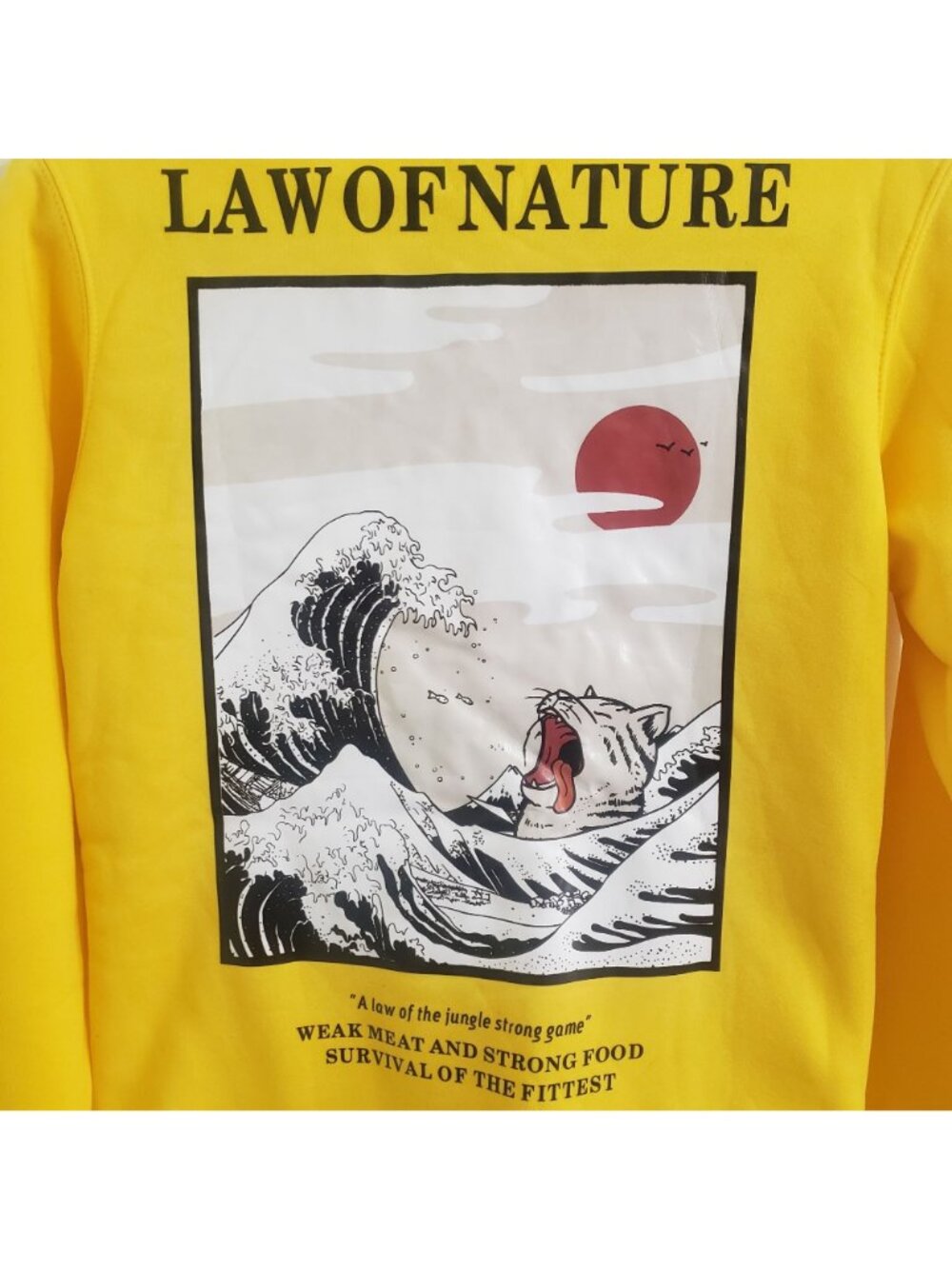 Power of the Game Law of Nature Hooded Pullover Hoodie Yellow Youth Small NEW - Picture 6 of 7